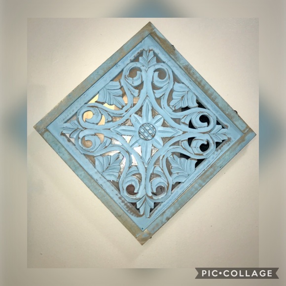Hand Crafted Wall Decor Indian Wooden Wall Panel Mirror Poshmark